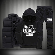 Load image into Gallery viewer, Men's Winter Tracksuits Casual Sportswear Sweatshirts Mens Set 3 Pieces Warm Vest Sweatpants Hoodie Letter Printed Plus Size 5XL