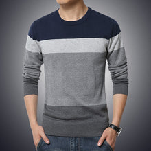 Load image into Gallery viewer, 2020 Autumn Casual Men's Sweater O-Neck Striped Slim Fit Knittwear Mens Sweaters Pullovers Pullover Men Pull Homme M-3XL
